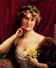 An Elegant Lady With A Yellow Rose